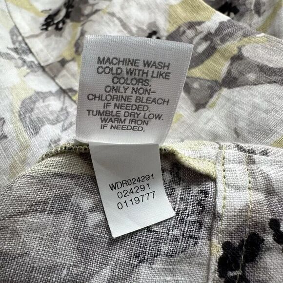 J Jill Love Linen Yellow & Black Sleeveless Floral Dress with Pockets Size S - Picture 6 of 7